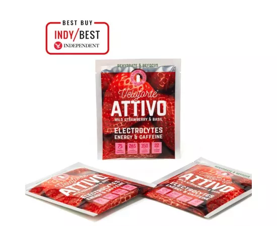 VELOFORTE Attivo Strawberry and Basil Flavour Electrolyte Powder 9 x 25g